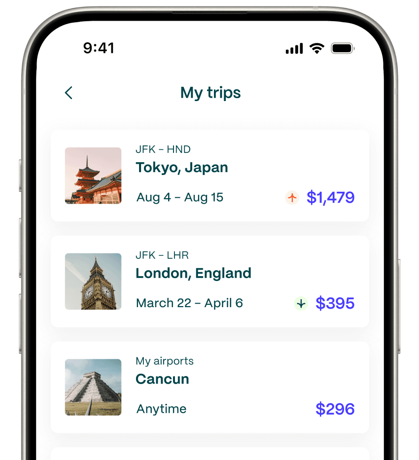 Track prices for all of your trips