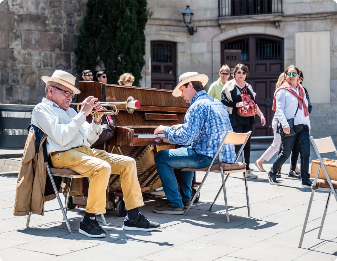 man playing the piano